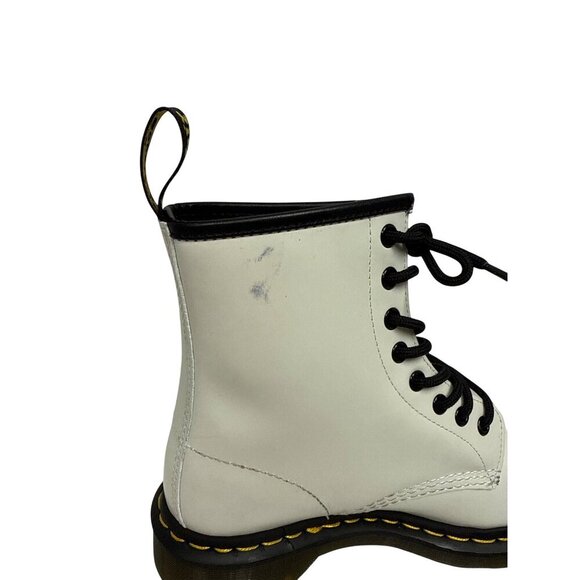 Dr Martens 1460 Women's Boots Patent Smooth Leather Combat White Size 7 NEW SPOT - Picture 9 of 11